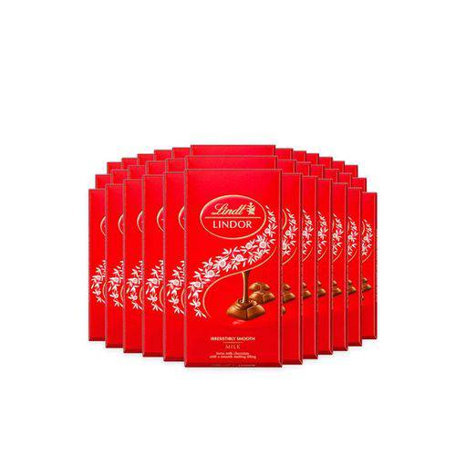 36x Chocolate Suíço Lindt Barra ao Leite - Lindor Milk 100g