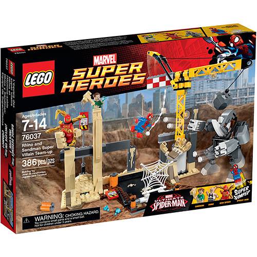 Tudo sobre '76037 - LEGO Super Heroes - Rhino e o Super Vilão Sandman Juntam Forças'
