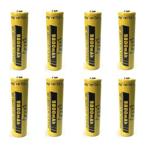8 Bateria Recarregável JYX 18650 3,7v- 4,2v 9800 MAh