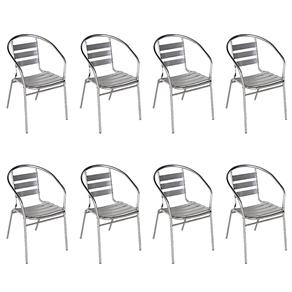 8 Cadeiras Poltrona em Alumínio para Jardim/Áreas Externas - Mor