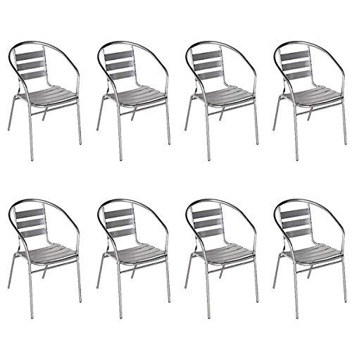 8 Cadeiras Poltrona em Alumínio para Jardim/Áreas Externas - MOR