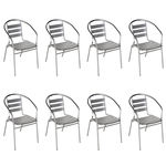 8 Cadeiras Poltrona em Alumínio para Jardim/áreas Externas - Mor