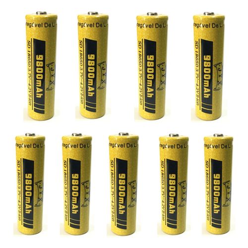 9 Bateria Recarregável JYX 18650 3,7v- 4,2v 9800 MAh