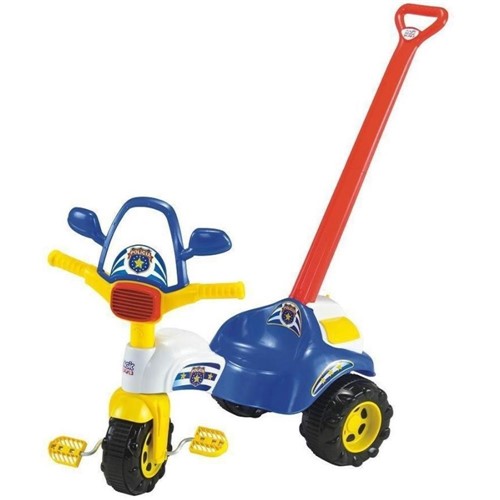 Triciclo Tico-Tico Polícia Azul com Alça 2703 - Magic Toys