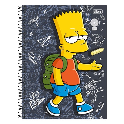 Caderno Capa Dura Universitário Simpsons 10 Matérias 200 Folhas 131130-Tilibra
