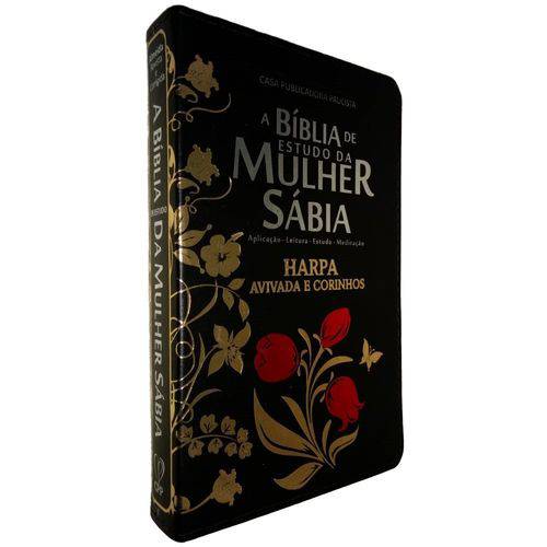 A Bíblia de Estudo da Mulher Sábia com Harpa Avivada e Corinhos - Preta - Editora Cpp