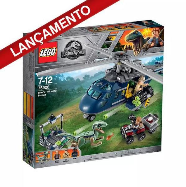 A Perseguição de Helicóptero de Blue Lego