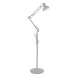 Abajur Luminária Articulada Chão Pedestal Coluna Metal 1,90m Branco Lpf-101