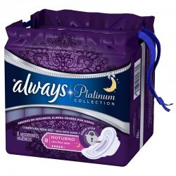 Absorvente Always Platinum Noturno Regular com Abas - 8 Unidades