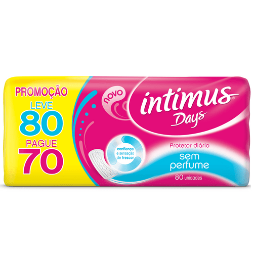 Tudo sobre 'Absorvente Intimus Days Sem Perfume 80 Unidades'