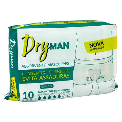 Absorvente Masculino Dryman com 10 Unidades