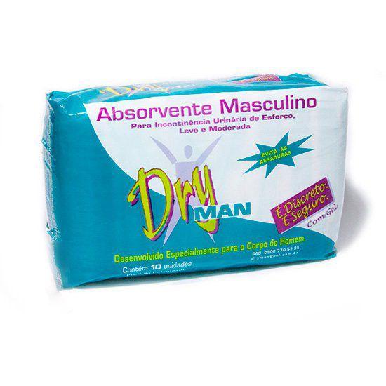 Absorvente Masculino para Incontinência Urinária DryMan com Gel - 10 Unidades