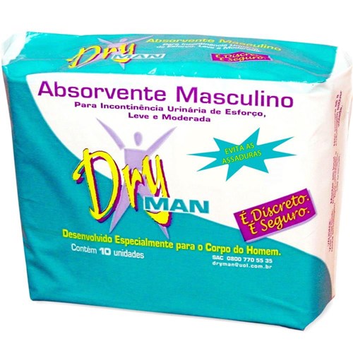 Absorvente Urinário Masculino Dryman Pct C/ 10 Unid