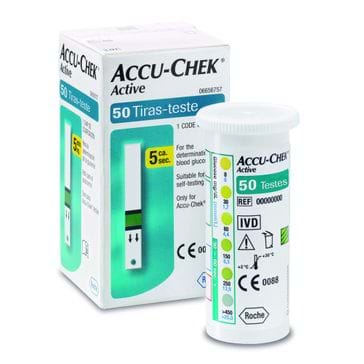Tiras Accu-chek Active para Controle de Glicemia Roche 50 Tiras