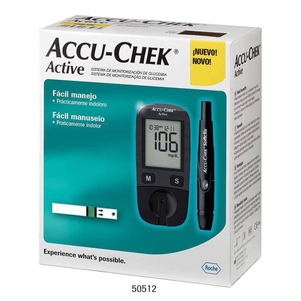 Accu-Chek Active Roche Kit Medidor de Glicose