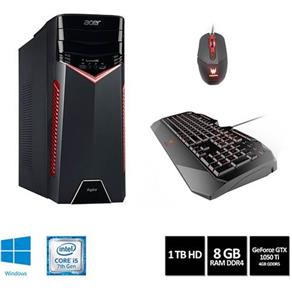 Acer Desk Gamer Aspire Gx-783-br11 Core I5-7400, 8gb, Hd 1tb, Geforce Gtx 1050 Ti 4gb, Win 10 Home, 1 Ano Balção