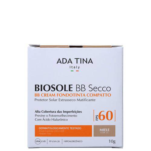 Ada Tina Biosole Bb Secco FPS60 Miele - Protetor Solar com Cor 10g