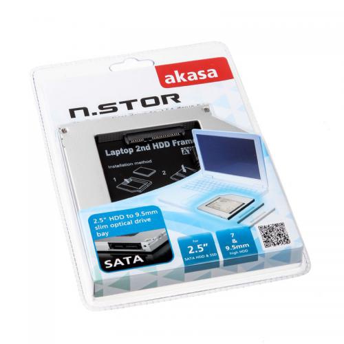 Adaptador AKASA N.Stor S9 para HD 2.5 SATA HDD SSD, 7mm e 9.5mm - AK-OA2SSA-03 1669