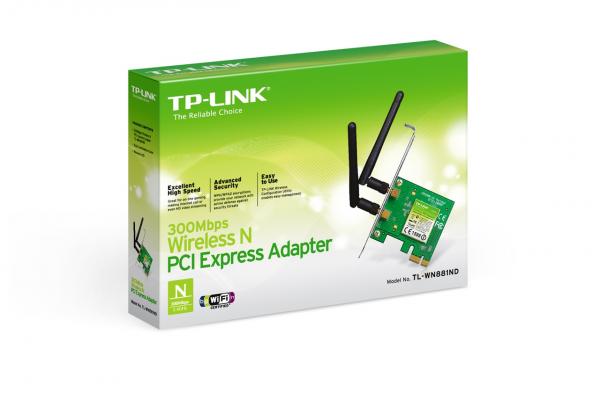 Adaptador PCI Express Wireless N de 300 Mbps TL-WN881ND - 1185 - Tp-link