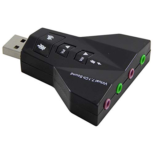 Adaptador Placa de Som USB 7.1 Entrada P2 (fone e Microfone)