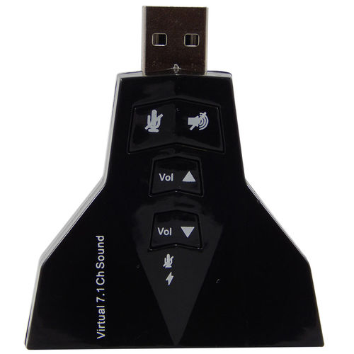 Adaptador Placa de Som USB 7.1 Entrada P2 (fone e Microfone)