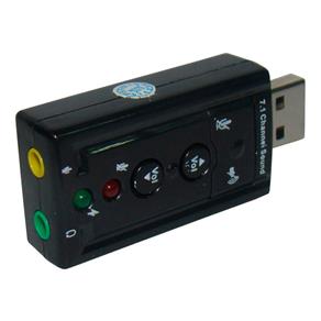 Adaptador - Placa de Som Usb 7.1 P/ Entrada P2 Fone Microfone - PS3