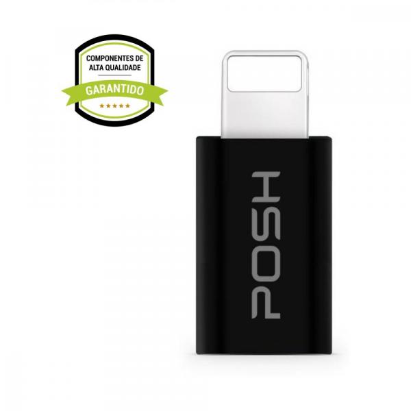 Adaptador Posh Micro USB em ABS Compatível com IPhone/iPad