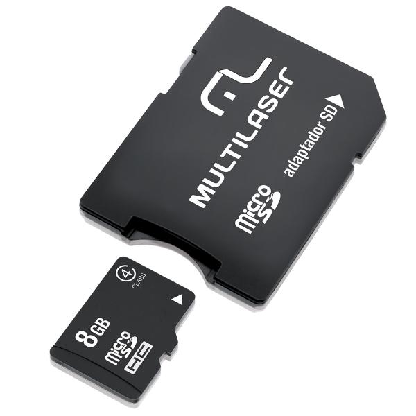 Adaptador SD com Cartão de Memória Classe 4 8GB MC004 - Multilaser