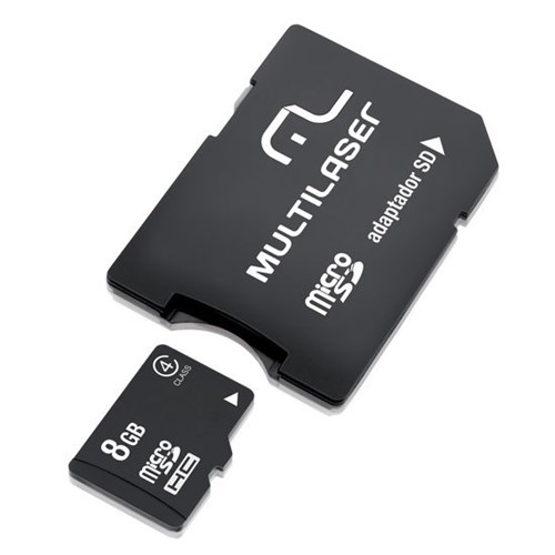 Adaptador SD com Cartão de Memória Classe 4 8GB Multilaser - MC004