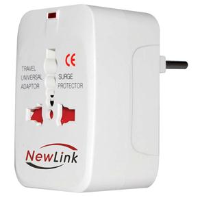 Adaptador Universal para Viagem Newlink AD101 com Fusível - Branco