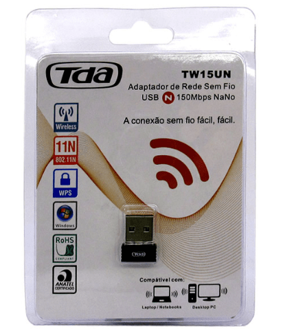 Tudo sobre 'Adaptador Wifi TDA USB 150MBPS TW15UN MINI NANO'