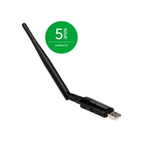 Adaptador Wireless USB Intelbras Inet Iwa3001 de Alto Ganho 300mbps C/antena Removivel