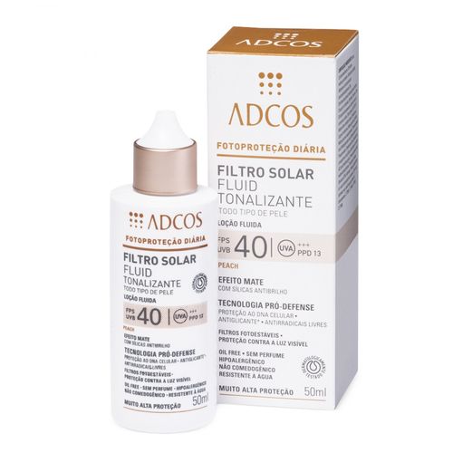 Adcos Filtro Solar Fluid Tonalizante Fps40 Peach - 50ml