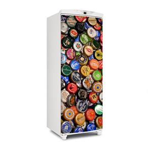Adesivo de Geladeira Porta Tampas de Cerveja Mod 6 150X60cm