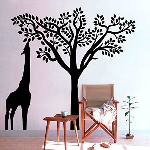 Adesivo de Parede Árvore com Girafa - Pequeno 51x48cm