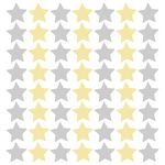 Adesivo de Parede Estrelas Cinza e Amarelo 162un