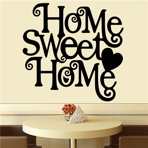 Adesivo de Parede Frase Home Sweet Home - Pequeno 41X40cm