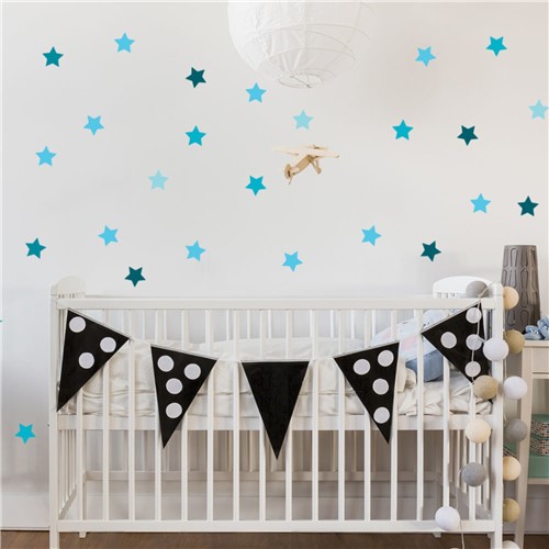 Adesivo de Parede Infantil Estrelas Azul - Azul - Dafiti