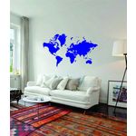 Adesivo de Parede Mapa Mundi Azul