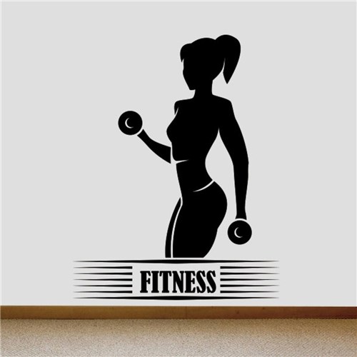 Adesivo de Parede Mulher Fitness - Pequeno 37X48cm