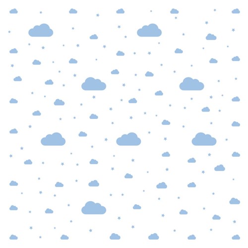 Adesivo de Parede Nuvens Azul 64 Un para Quarto Infantil - Tricae