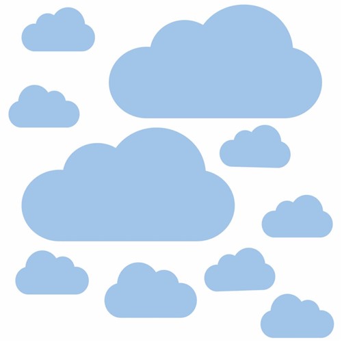 Adesivo de Parede Nuvens Azul para Quarto Infantil - Tricae