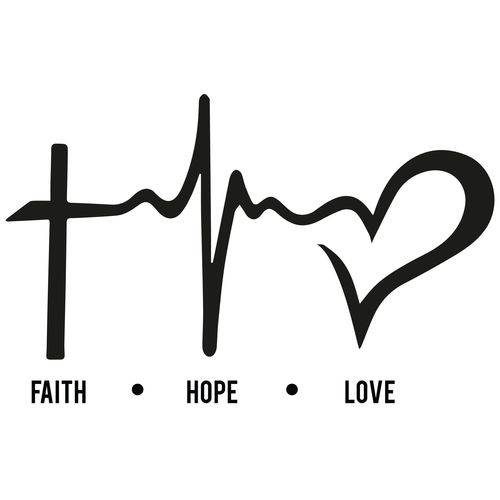 Adesivo de Parede Quarto Faith, Hope, Love 55x86cm