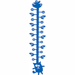 Adesivo de Parede Régua do Crescimento Divertida - Azul Médio - 168cm X 38cm - Classic Home