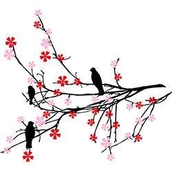 Adesivo Decorativo de Parede Galhos e Pássaros (0,60x66cm)