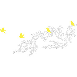 Adesivo Decorativo de Parede Galhos e Pássaros (1,20x55cm)