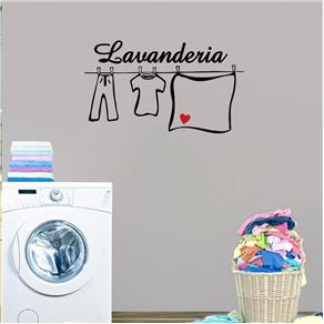 Adesivo Decorativo de Parede - Lavanderia 2 - Azul