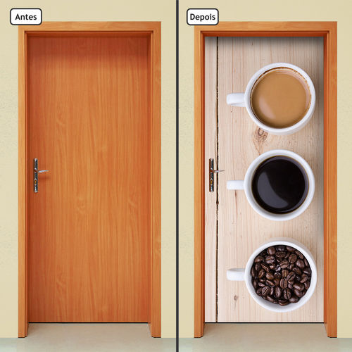 Adesivo Decorativo de Porta - Café - Coffee - X1216cnpt