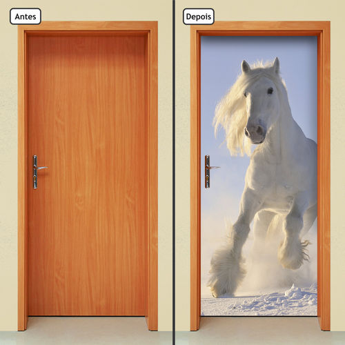 Adesivo Decorativo de Porta - Cavalo Branco - X067cnpt