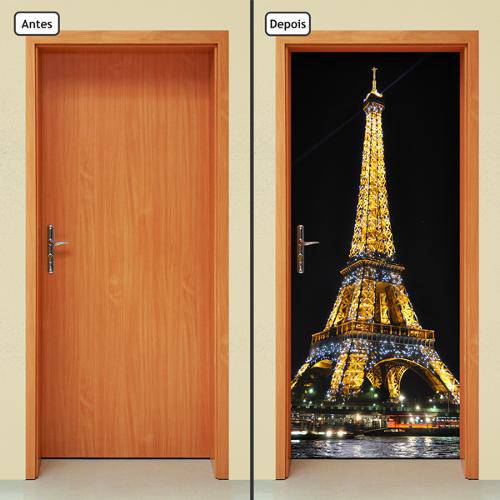 Adesivo Decorativo de Porta - Torre Eiffel - Paris - 008cnpt